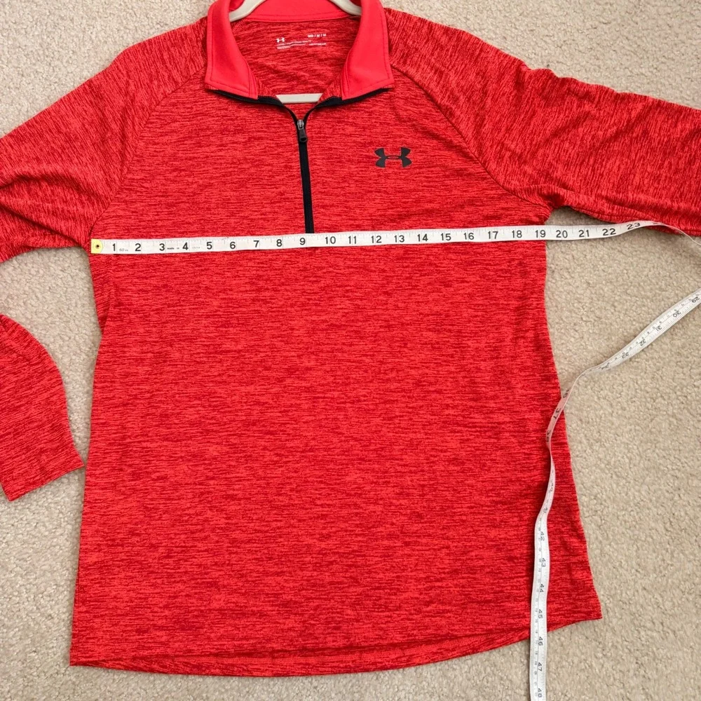 Under Armour Mens Tech 2.0 1/4 Zip HeatGear Red Heather Pullover MD